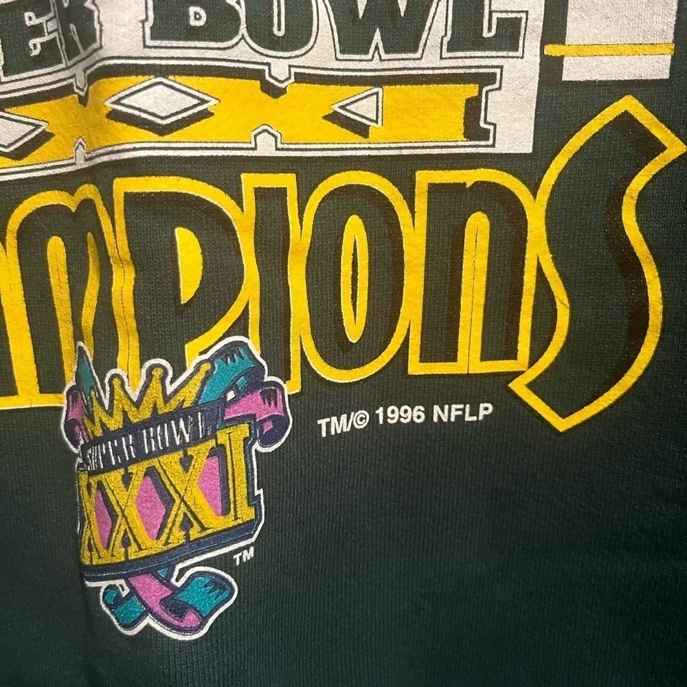 Vintage 90s Green Bay Packers Super Bowl XXXI Champions Sweatshirt XL NFL EUC!